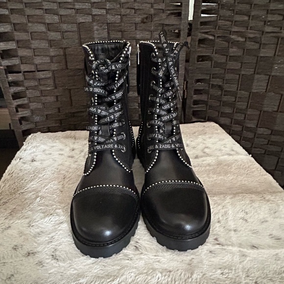 Zadig & Voltaire Womens Joe Studded Ankle Boots Size 8 - Picture 3 of 7